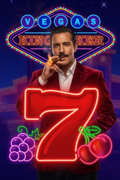 Cover van de gokkast Vegas Kingmaker 5 uit de lobby van Betrepublic, met Las Vegas-lichten en een kroon