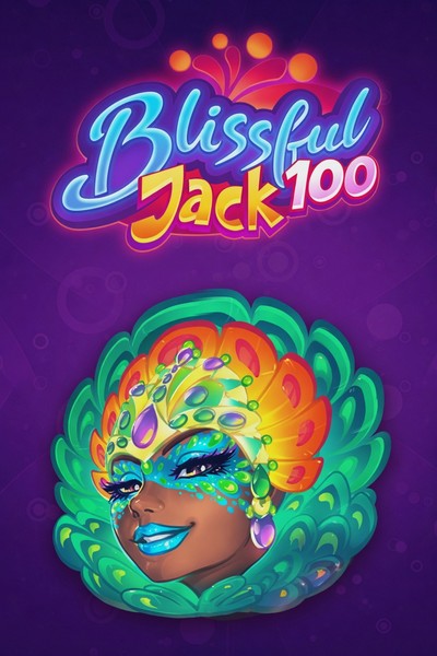Cover van de gokkast Blissfull Jack 100 uit de lobby van Betwest, met een fruitslot in felle kleuren