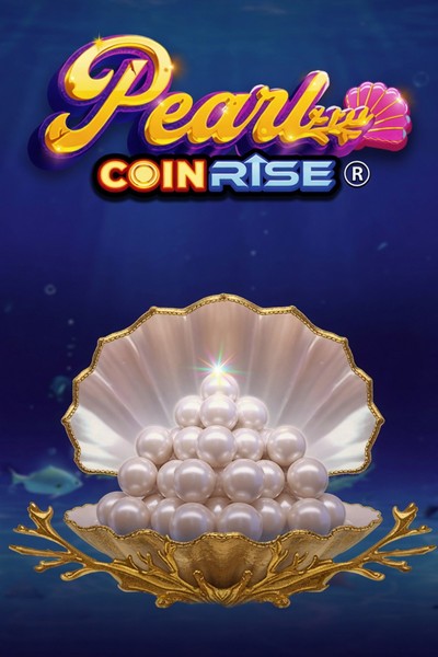 Cover van de gokkast Pearl Coin Rise uit de lobby van Kingmaker, met parels en gouden munten